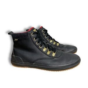 Keds Scout Women's Size 7.5 Shoes Black Water Resistant Ankle Rain Sneaker Boots